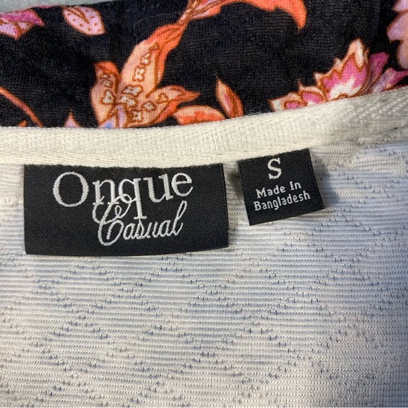 Onque Casual Women’s Black Floral Jacket, Zip front, long sleeves, pockets,sizes - Picture 6 of 9